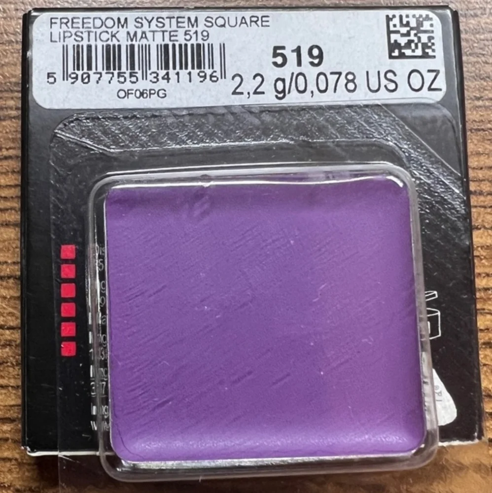 NWT INGLOT FREEDOM SYSTEM SQUARE Purple Matte Lipstick Refill #519